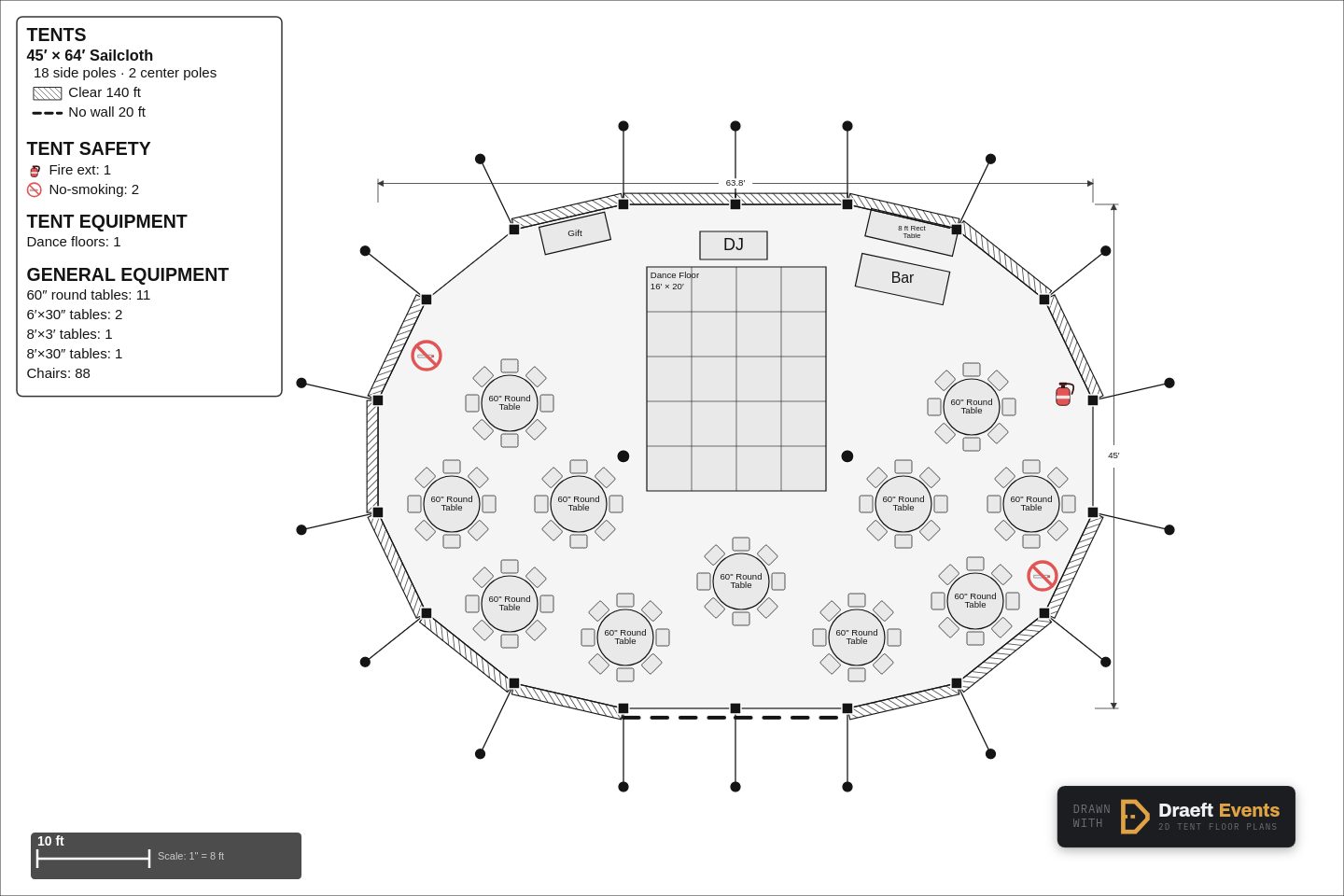 45 by 64 layout