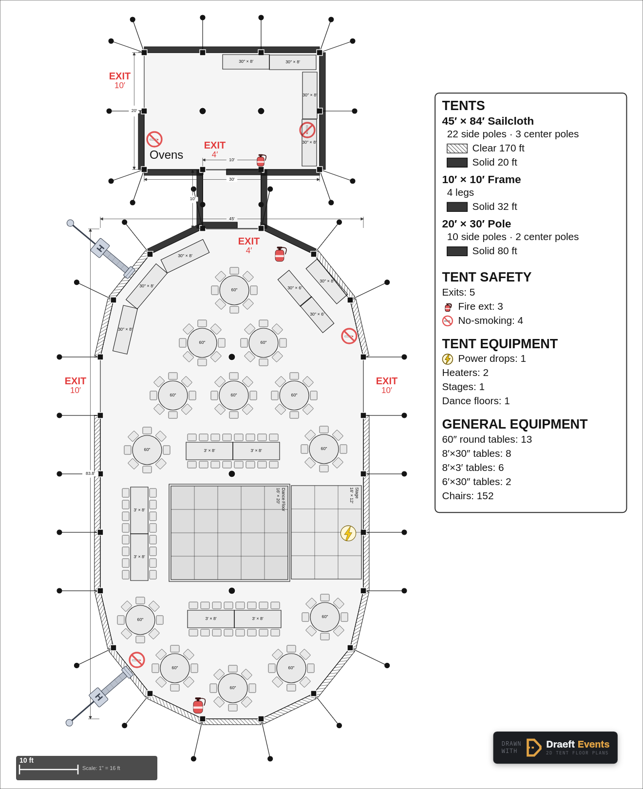 45' × 84' plan — full layout view