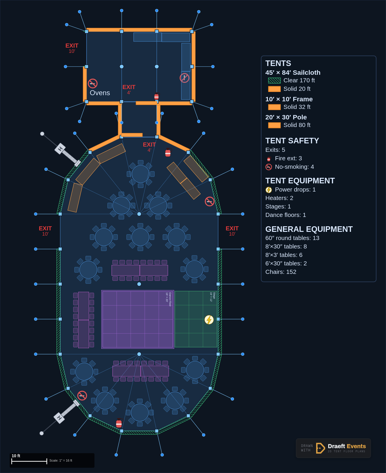 45' × 84' plan — color view