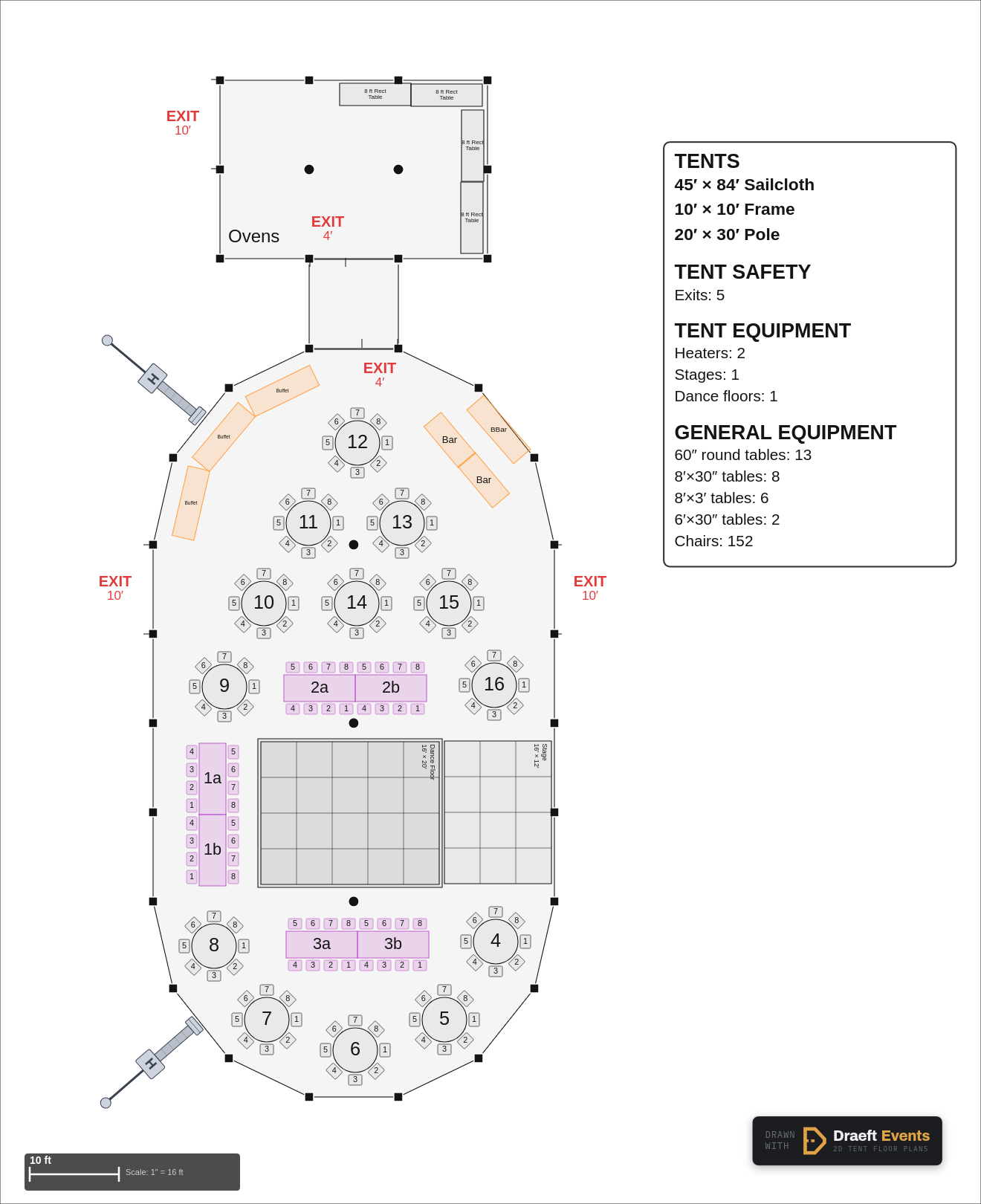 45' × 84' plan — planner view